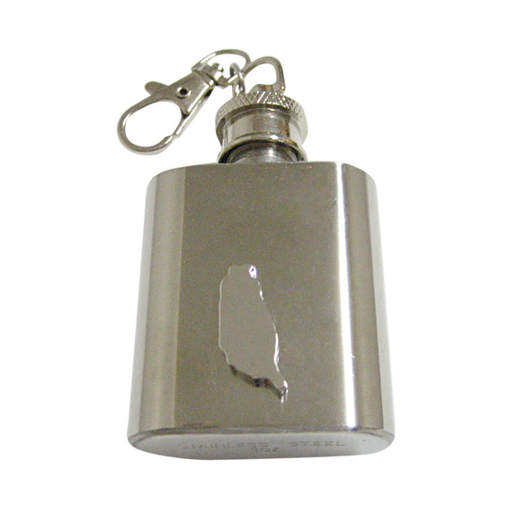 Taiwan Map Shape 1oz Keychain Flask - Picture 1 of 1